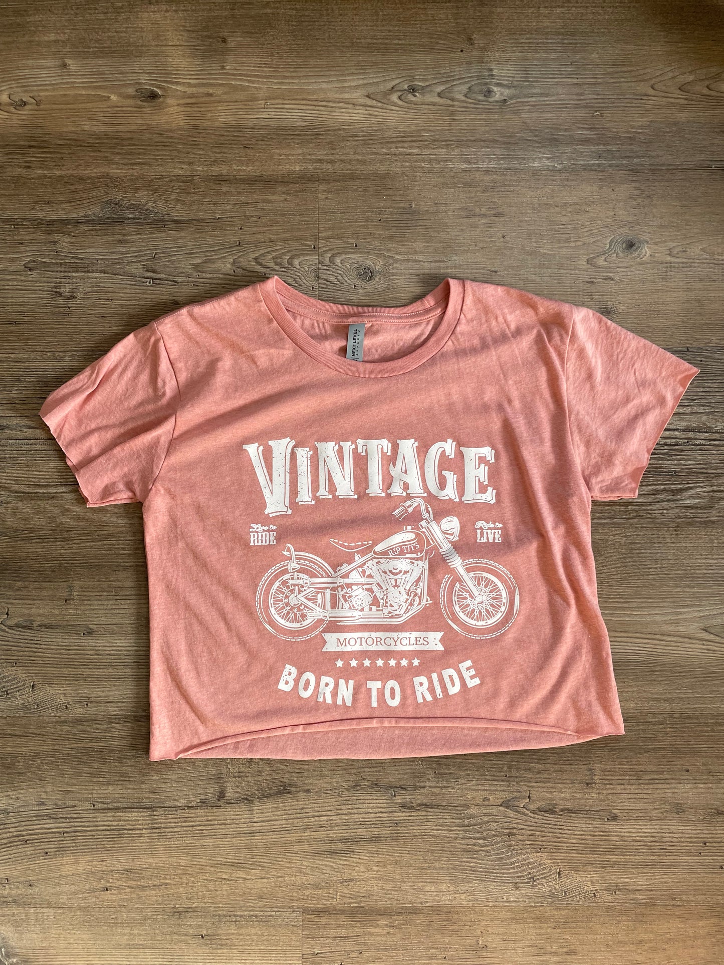 Vintage Motorcycle Crop Top