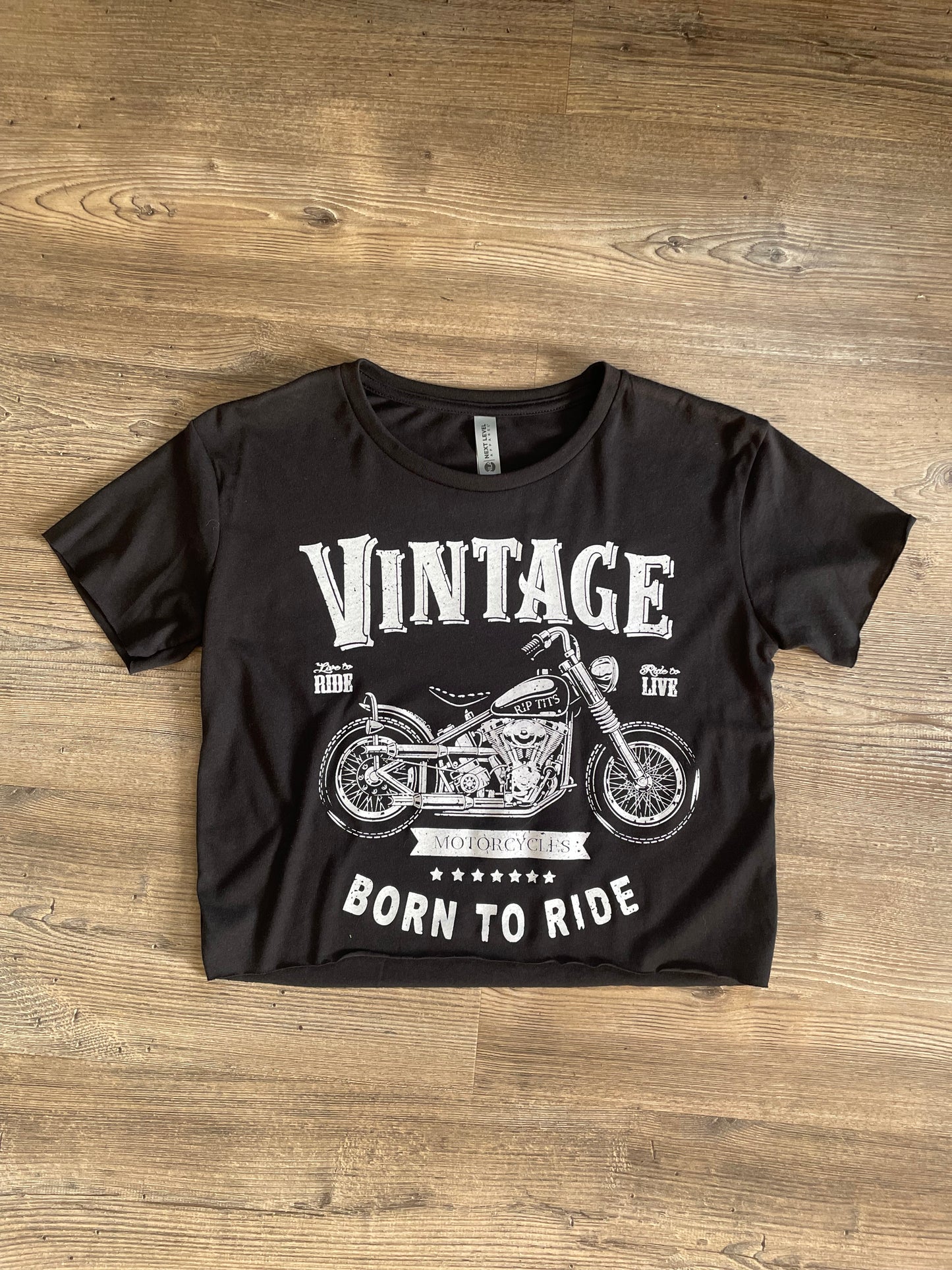 Vintage Motorcycle Crop Top