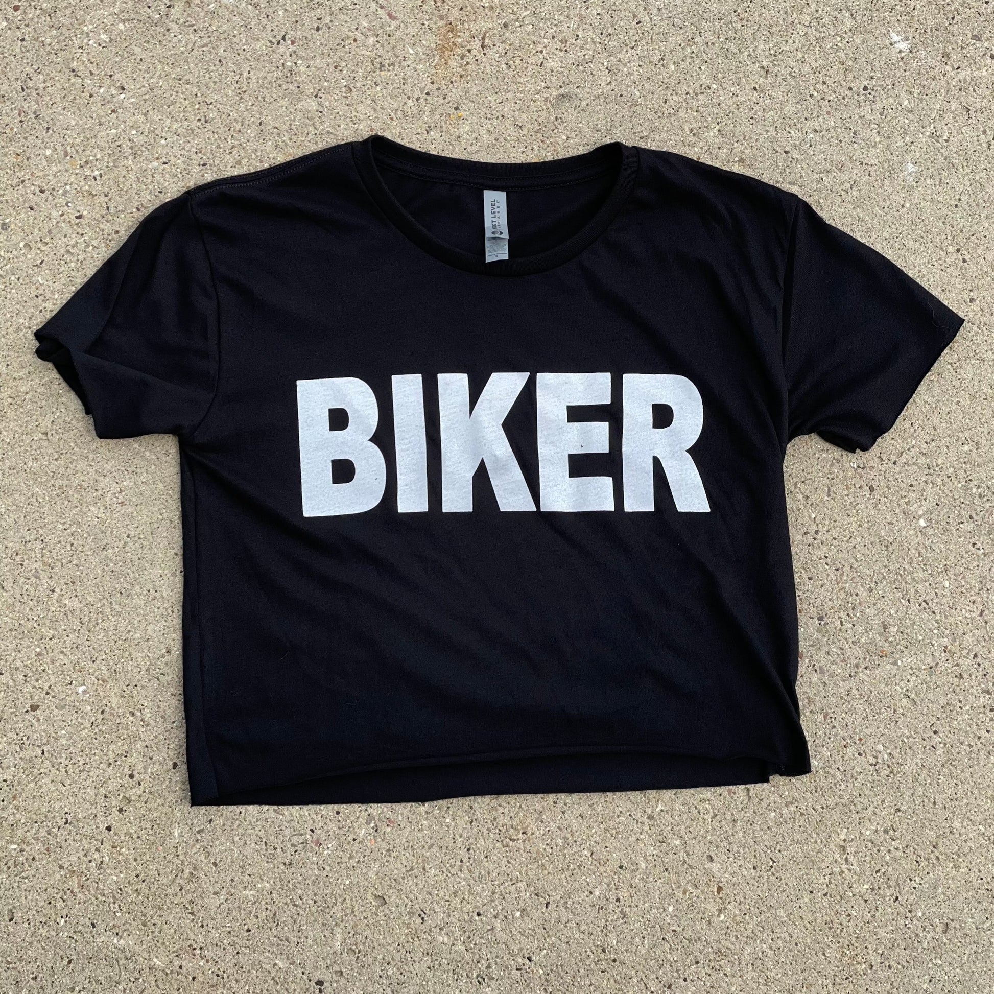 Womens Biker Crop Top tee. 