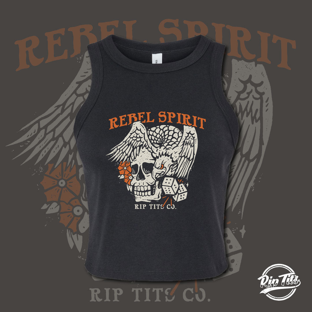 Womens Rebel Spirit Crop Tank.